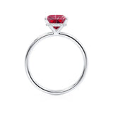 PARIS - Chatham® Princess Ruby & Diamond 18k White Gold Petite Hidden Halo