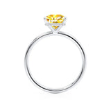 PARIS - Chatham® Princess Yellow Sapphire & Diamond 950 Platinum Petite Hidden Halo