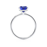 PARIS - Chatham® Princess Blue Sapphire & Diamond 950 Platinum Petite Hidden Halo