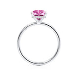 PARIS - Chatham® Princess Pink Sapphire & Diamond 18k White Gold Petite Hidden Halo