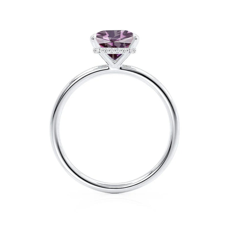 PARIS - Chatham® Princess Alexandrite & Diamond 18k White Gold Petite Hidden Halo