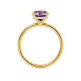 PARIS - Chatham® Princess Alexandrite & Diamond 18k Yellow Gold Petite Hidden Halo