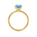 PARIS - Princess Aqua Spinel & Diamond 18k Yellow Gold Petite Hidden Halo