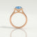 LAVENDER - Round Blue Lab Diamond 18k Rose Gold Petite Halo Ring