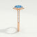 LAVENDER - Round Blue Lab Diamond 18k Rose Gold Petite Halo Ring
