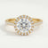 LAVENDER - Round Lab Diamond 18k Yellow Gold Petite Halo Ring