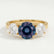 LEANORA - Round Alexandrite 18k Yellow Gold Trilogy