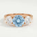 LEANORA - Round Aquamarine Blue Sapphire 18k Rose Gold Trilogy