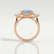LEANORA - Round Aquamarine Blue Sapphire 18k Rose Gold Trilogy
