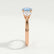 LEANORA - Round Aquamarine Blue Sapphire 18k Rose Gold Trilogy