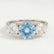 LEANORA - Round Aquamarine Blue Sapphire 18k White Gold Trilogy