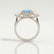 LEANORA - Round Aquamarine Blue Sapphire 18k White Gold Trilogy