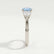 LEANORA - Round Aquamarine Blue Sapphire 18k White Gold Trilogy