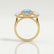 LEANORA - Round Aquamarine Blue Sapphire 18k Yellow Gold Trilogy