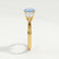 LEANORA - Round Aquamarine Blue Sapphire 18k Yellow Gold Trilogy