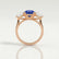 LEANORA - Round Blue Sapphire 18k Rose Gold Trilogy