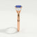 LEANORA - Round Blue Sapphire 18k Rose Gold Trilogy
