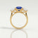LEANORA - Round Blue Sapphire 18k Yellow Gold Trilogy
