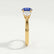 LEANORA - Round Blue Sapphire 18k Yellow Gold Trilogy