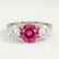 LEANORA - Round Pink Sapphire 950 Platinum Trilogy