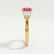 LEANORA - Round Pink Sapphire 18k Yellow Gold Trilogy