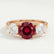 LEANORA - Round Ruby 18k Rose Gold Trilogy