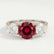 LEANORA - Round Ruby 18k White Gold Trilogy