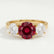LEANORA - Round Ruby 18k Yellow Gold Trilogy