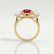 LEANORA - Round Ruby 18k Yellow Gold Trilogy
