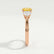 LEANORA - Round Yellow Sapphire 18k Rose Gold Trilogy