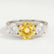 LEANORA - Round Yellow Sapphire 18k White Gold Trilogy