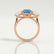 LEANORA - Round Blue Lab Diamond 18k Rose Gold Trilogy Ring