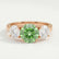 LEANORA - Round Green Lab Diamond 18k Rose Gold Trilogy Ring