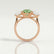 LEANORA - Round Green Lab Diamond 18k Rose Gold Trilogy Ring