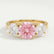 LEANORA - Round Pink Lab Diamond 18k Yellow Gold Trilogy Ring