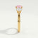 LEANORA - Round Pink Lab Diamond 18k Yellow Gold Trilogy Ring