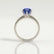 Lillie Luxe round blue sapphire and diamond shoulder set engagement ring – view 2