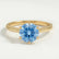 LILLIE - Round Blue Lab Diamond 18K Yellow Gold 6 Prong Knife Edge Solitaire Ring