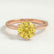 LILLIE - Round Yellow Lab Diamond 18k Rose Gold 6 Prong Knife Edge Solitaire Ring
