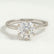 Lillie solitaire round lab diamond knife edge setting set 18k white gold platinum engagement ring