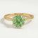 LILLIE - Round Green Lab Diamond 18K Yellow Gold 6 Prong Knife Edge Solitaire Ring