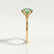 LILLIE - Round Green Lab Diamond 18K Yellow Gold 6 Prong Knife Edge Solitaire Ring
