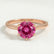 LILLIE - Pink Sapphire 18k Rose Gold 6 Prong Knife Edge Solitaire Ring