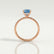 LIVELY - Cushion Blue Lab Diamond 18k Rose Gold Petite Hidden Halo Pavé Shoulder Set Ring