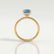LIVELY - Cushion Blue Lab Diamond 18k Yellow Gold Petite Hidden Halo Pavé Shoulder Set Ring