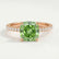 LIVELY - Cushion Green Lab Diamond 18k Rose Gold Petite Hidden Halo Pavé Shoulder Set Ring
