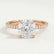 LIVELY - Cushion Lab Diamond 18k Rose Gold Petite Hidden Halo Pavé Shoulder Set