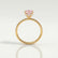 LIVELY - Cushion Pink Lab Diamond 18k Yellow Gold Petite Hidden Halo Pavé Shoulder Set Ring