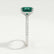 Lively hidden halo engagement ring with an elongated cushion lab-grown emerald centre stone on a pavé-set band, end-on view showing the setting and band.