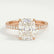 LIVELY - Elongated Cushion Lab Diamond 18k Rose Gold Petite Hidden Halo Pavé Shoulder Set